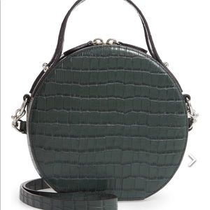 Rebecca Minkoff Jody Croc Embossed Leather Circle Crossbody Bag